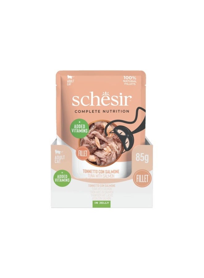 Schesir Complete Nutrition Cat Wet Food in Jelly – Tuna with Salmon, 85g - Image 4